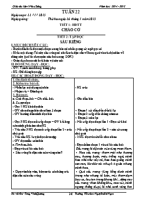 Giáo án điện tử Lớp 4 - Tuần 22 - Năm học 2014-2015 - Tòng Vinh Quang